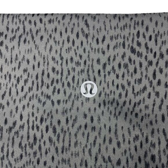 LULULEMON Wunder Under Crop II Luon Roll Down Sz 4 Dottie Dash Slate Black - Picture 10 of 11